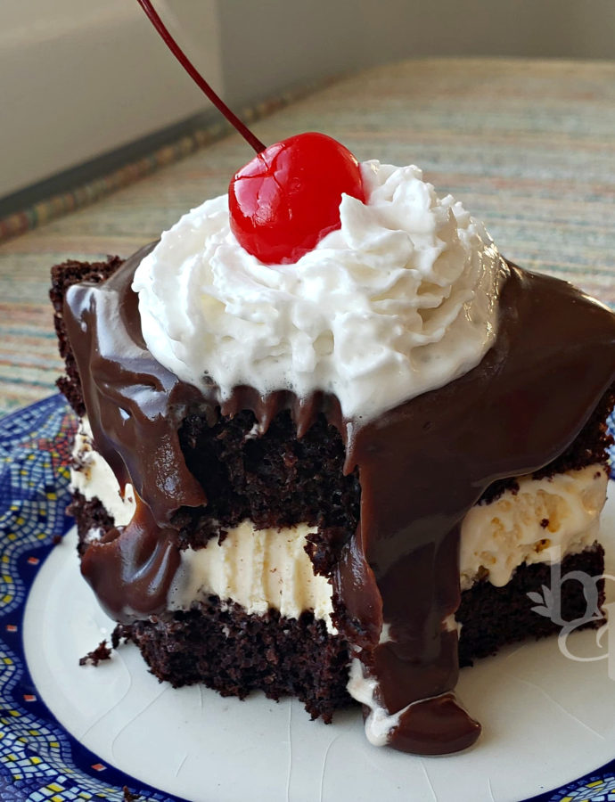 Copycat Shoney’s Hot Fudge Sundae Cake (Bob’s Big Boy)