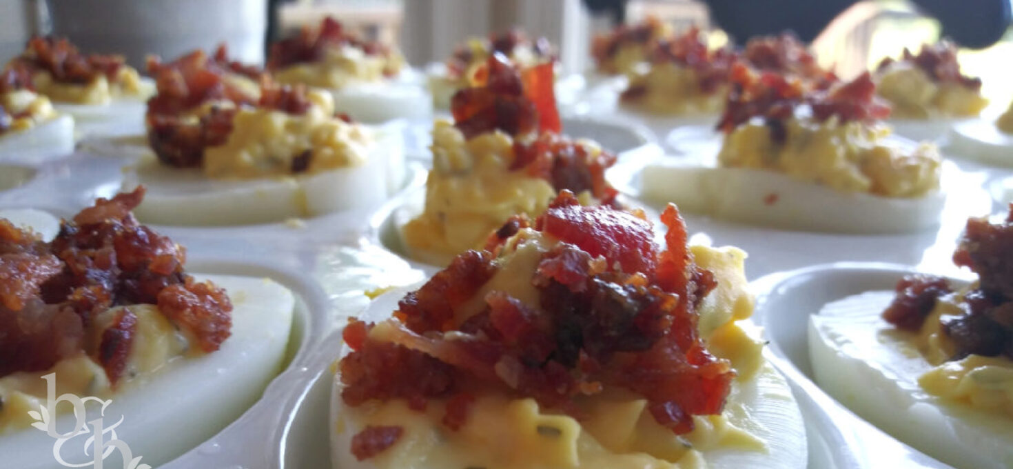 Deviled Eggs with Brown Sugar Bacon