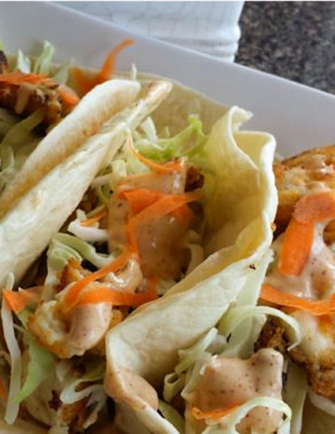 Fish Tacos with Lime Sauce
